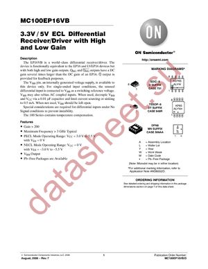 MC100EP16VBDR2 datasheet  